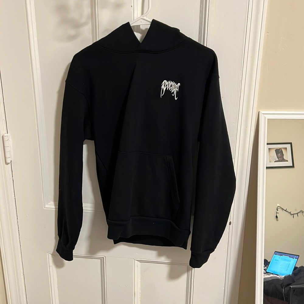 Revenge Black hoodie left breast logo